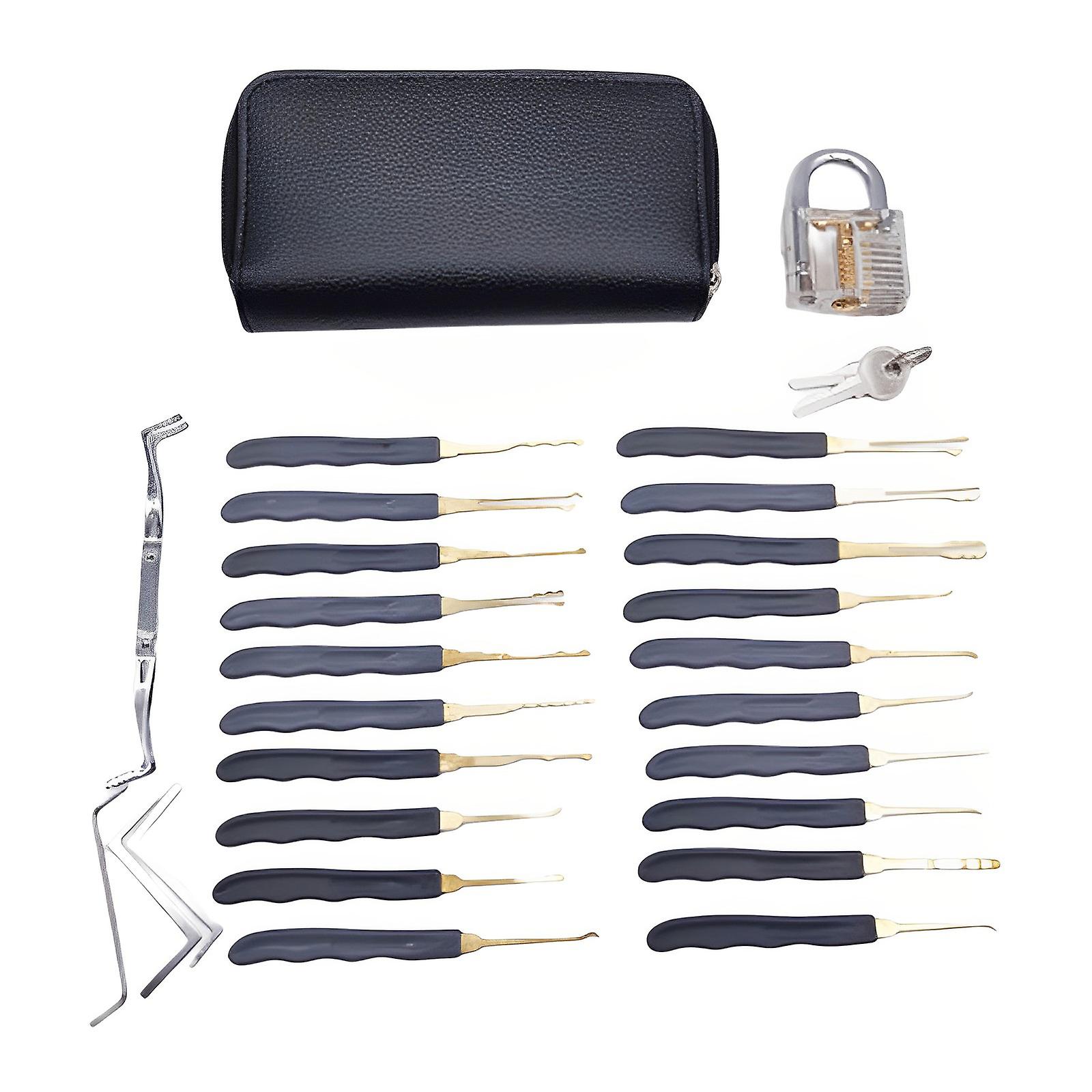 Lock Picking Kit 25-piece Lock Picking Kit Practice Tools With 3 Clear Locks