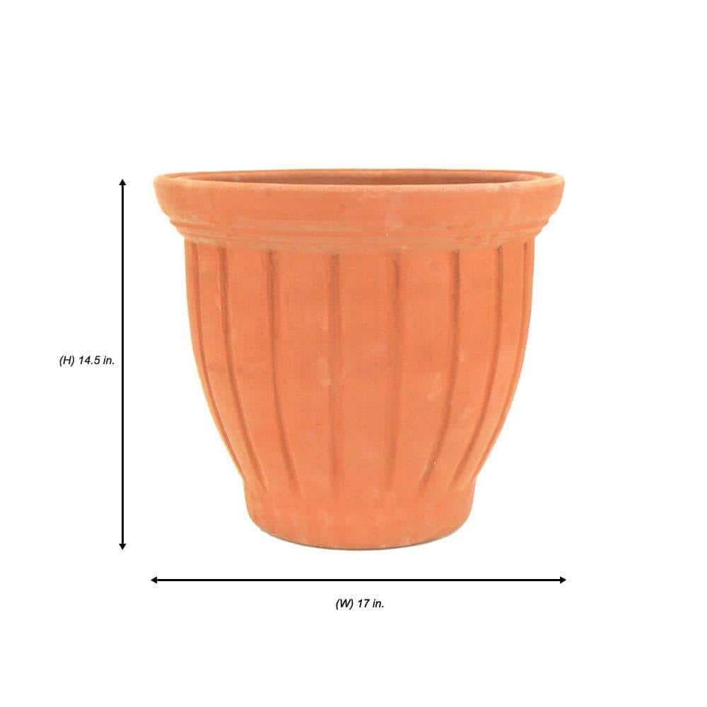 PR Imports 17 in. x 14.5 in. x 17 in. TerraCotta Clay Tall Tulip Vase STUL17