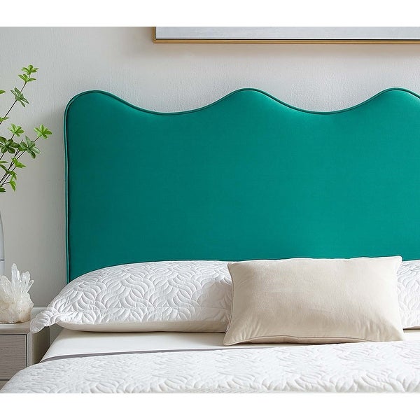 Monrovia Green Velvet Upholstered King/California King Size Headboard - - 34023766