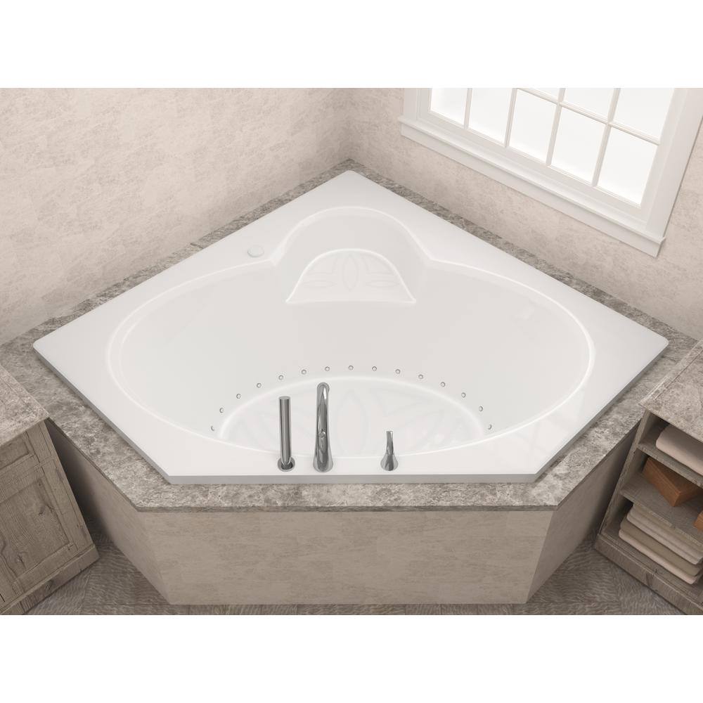 Universal Tubs Malachite 5 ft. Acrylic Corner Drop-in Air Bathtub in White HD6060SAR