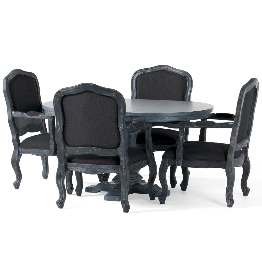 Andrea Fabric and Rubberwood Dining Set by Christopher Knight Home