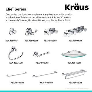 KRAUS Elie Bathroom Robe and Towel Double Hook in Chrome KEA-18802CH