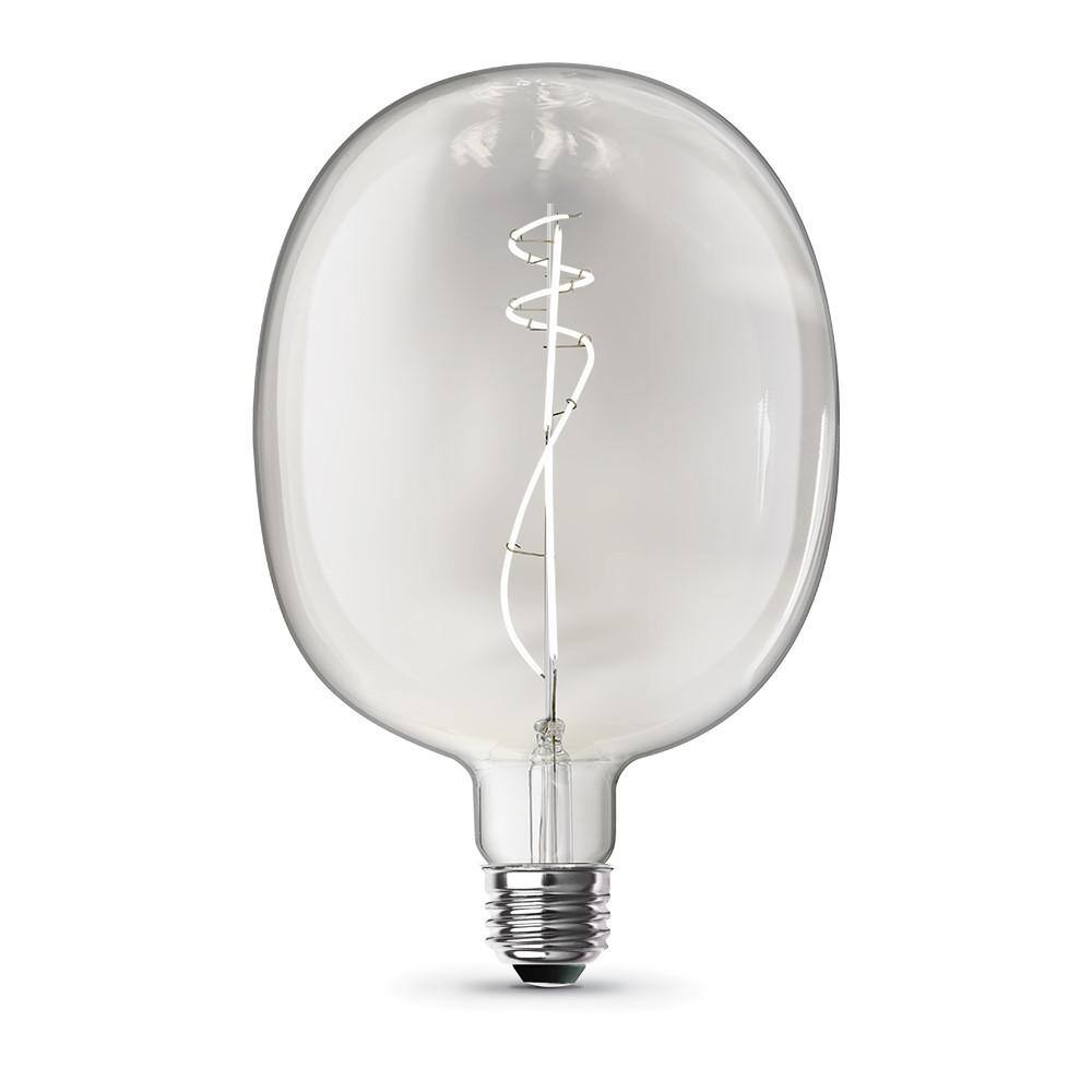 Feit Electric 75-Watt Equivalent C53 Dimmable Curve Filament Oversized Clear Glass E26 Vintage Edison LED Light Bulb Daylight 5000K C537CL950CA