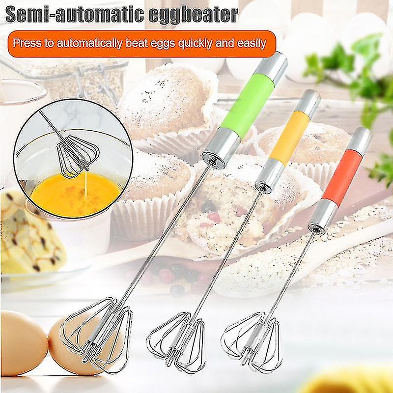 Mixer Egg Beater Stainless Steel Semi-automatic Whisk Hand Egg Blending Cream Mixer