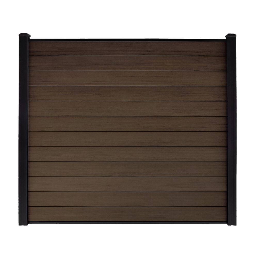 CREATIVE SURFACES Composite Fence Series 6 ft. x 6 ft. Mocha Brushed Fence Panel (12-Pack) HDPNL0001