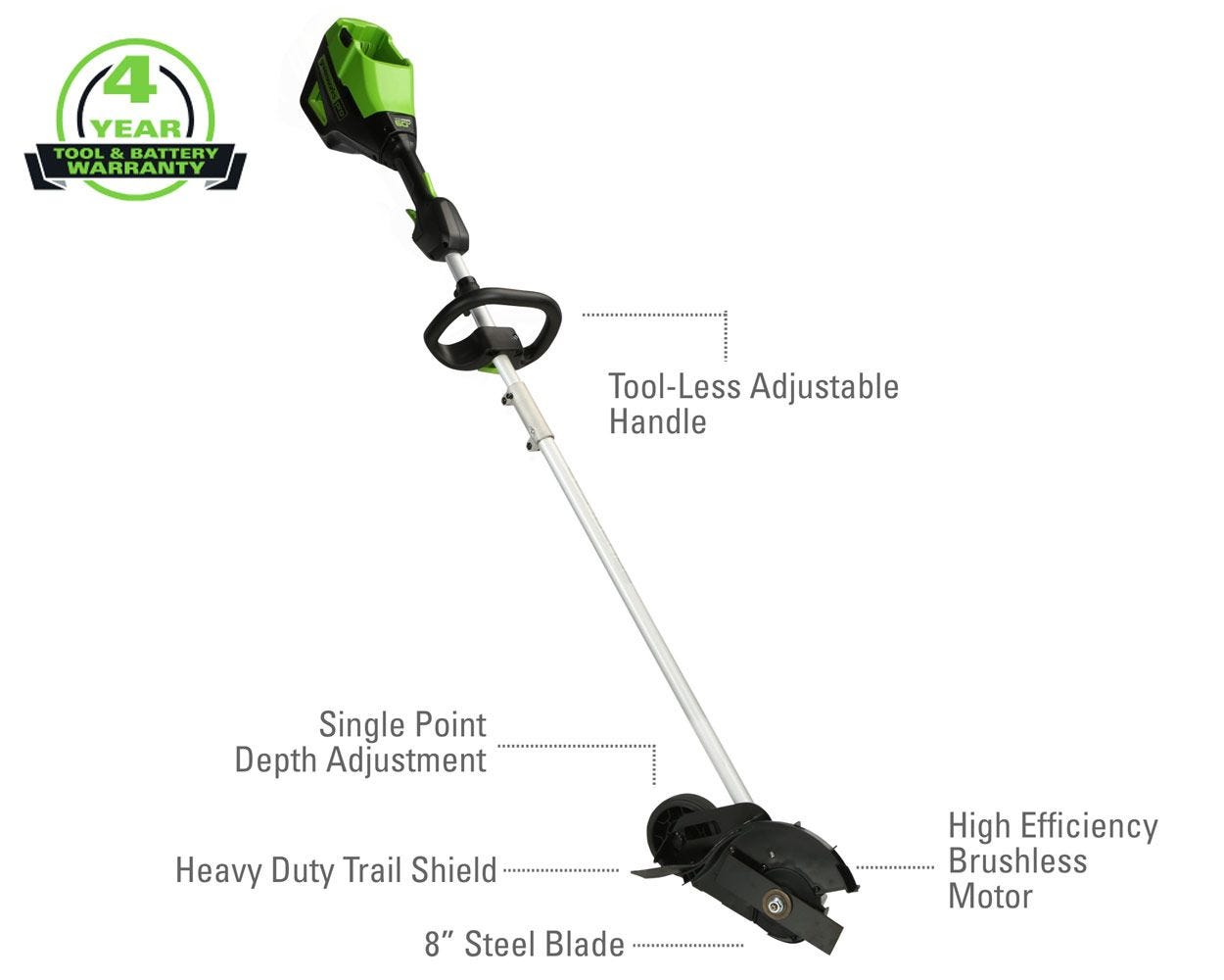 60V 8-Inch Cordless Edger | Greenworks Tools