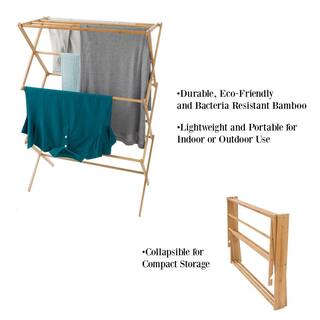 Lavish Home 14.25 in. x 27.5 in. Bamboo Wooden Garment Rack HW0500008