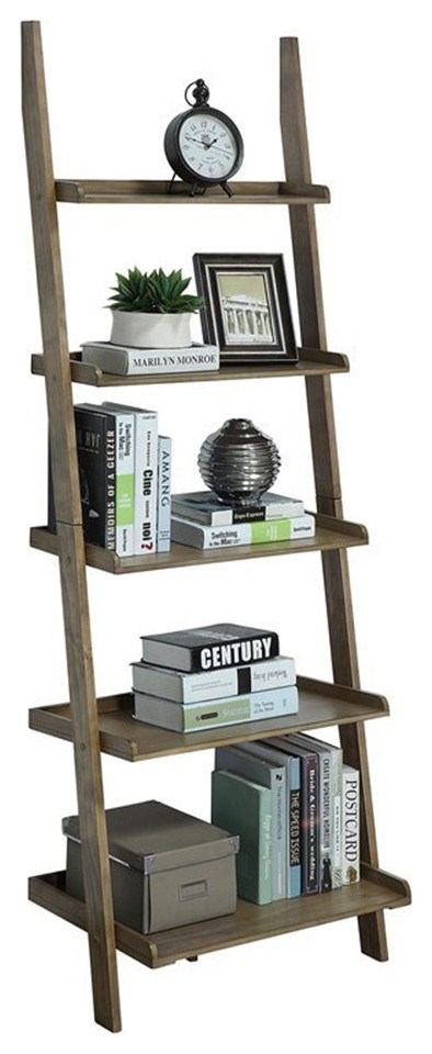 American Heritage Bookshelf Ladder in Sea Foam Green Wood Finish   Transitional   Bookcases   by Homesquare  Houzz