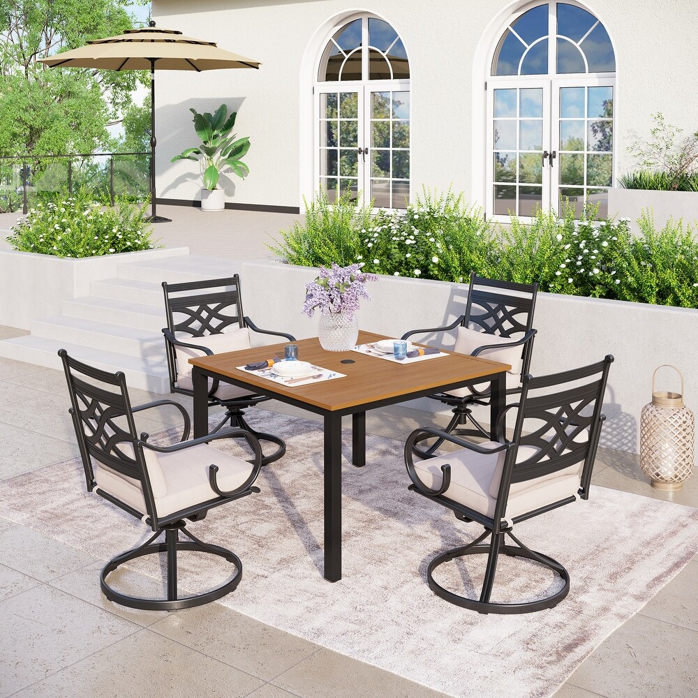 7/5 piece Patio Dining Set  6 Metal Patio Dining Chairs and 1 Metal Dining Table