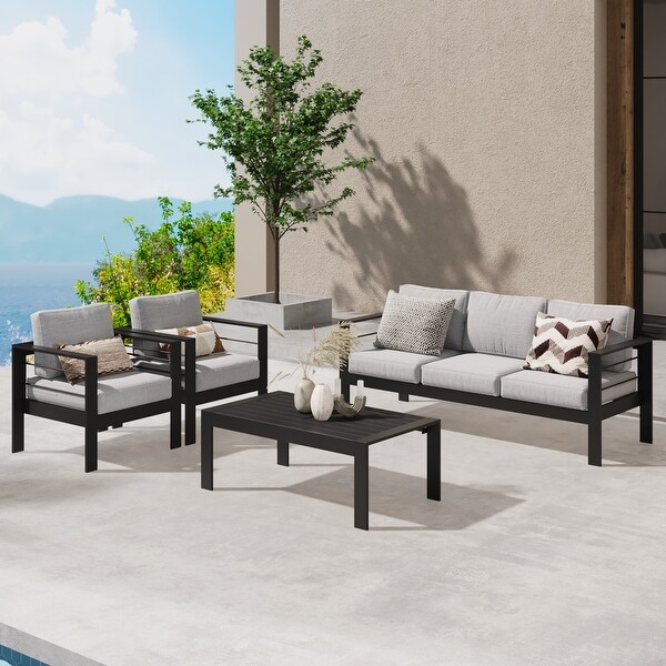 Royalcraft 4 Piece Aluminum Outdoor Patio Furniture Set