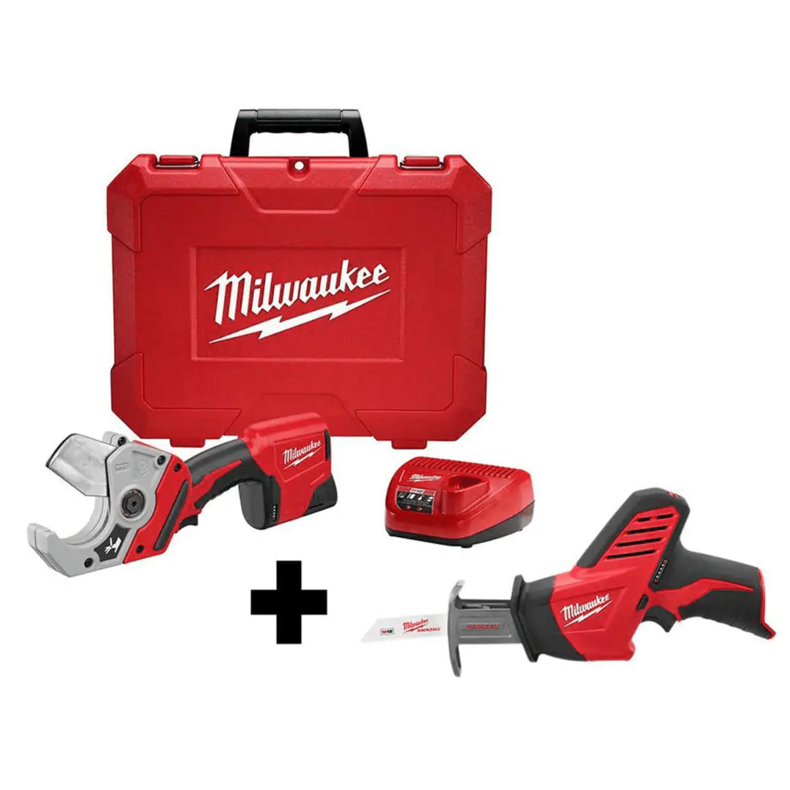 Milwaukee M12 12-Volt Lithium-Ion Cordless PVC Shear Kit W/ M12 HACKZALL Reciprocating Saw (2470-21-2420-20)