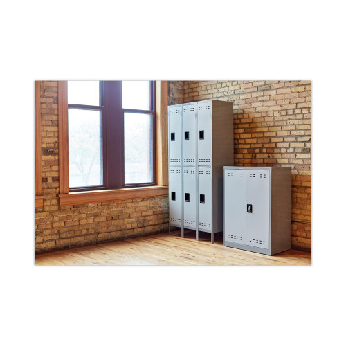 Safco Double-Tier， Three-Column Locker， 36w x 18d x 78h， Two-Tone Gray (5526GR)