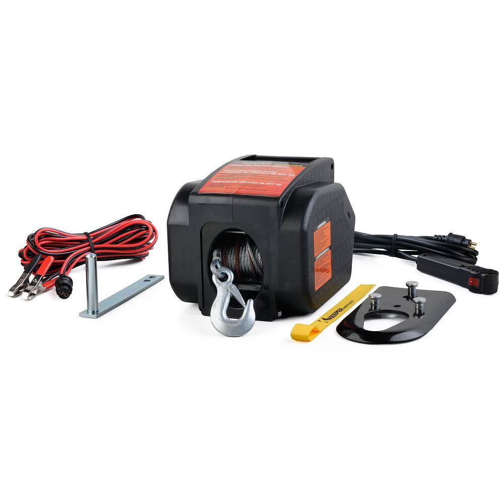 Keeper 2000 lbs. Portable 12-Volt DC Winch with Rapid Mount KTSL2000RM