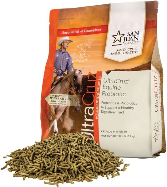 UltraCruz Probiotic Digestive Health Pellets Horse Supplement， 5-lb bag