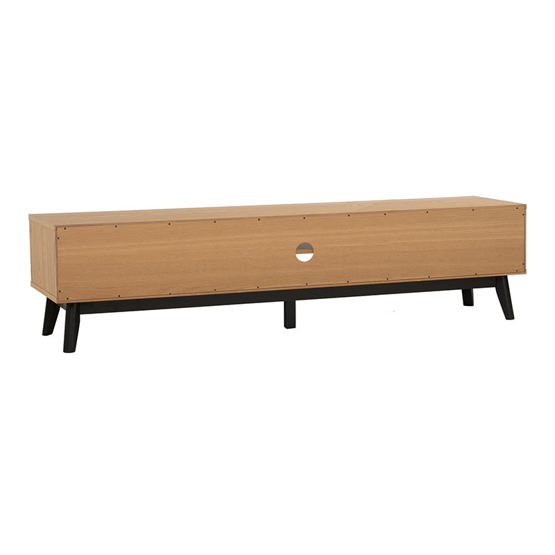 CASTOR Entertainment TV Unit 180cm - Natural, Navy Blue & Black