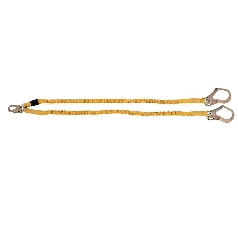 Werner 6 ft. SoftCoil Twin Leg Lanyard (Energy Absorbing Inner Core Snap Hook Rebar Hook) C451200