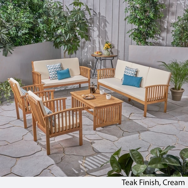 Carolina Outdoor 5pc. Acacia Conversational Set by Christopher Knight Home