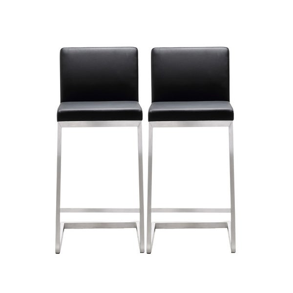 Parma Stainless Steel Eco-leather Counter Stool (Set of 2)