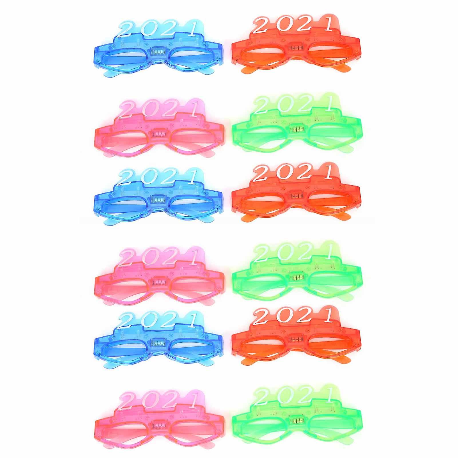 12pcs Party Concert Led Glowing Glasses Luminous Flash Eyeglasses Children Toy Gift2021 Figure