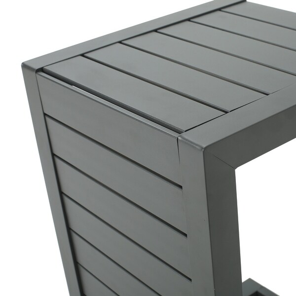 Outdoor Cshaped Table with a Sleek Aluminum Frame and Conveniently Versatile Design