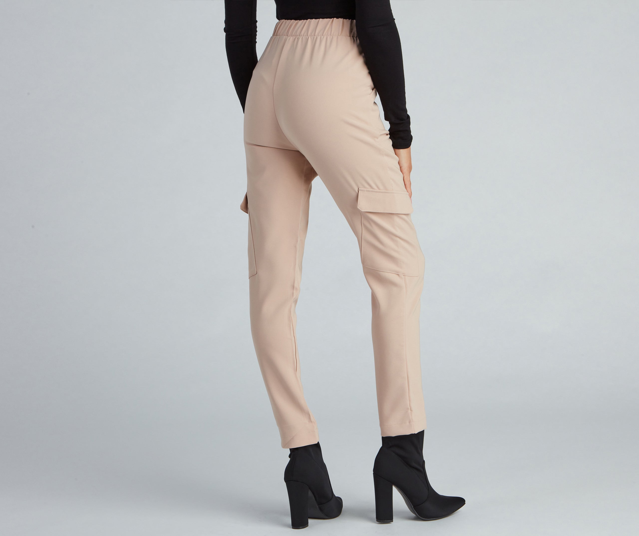 Chic Tie-Waist Twill Pants