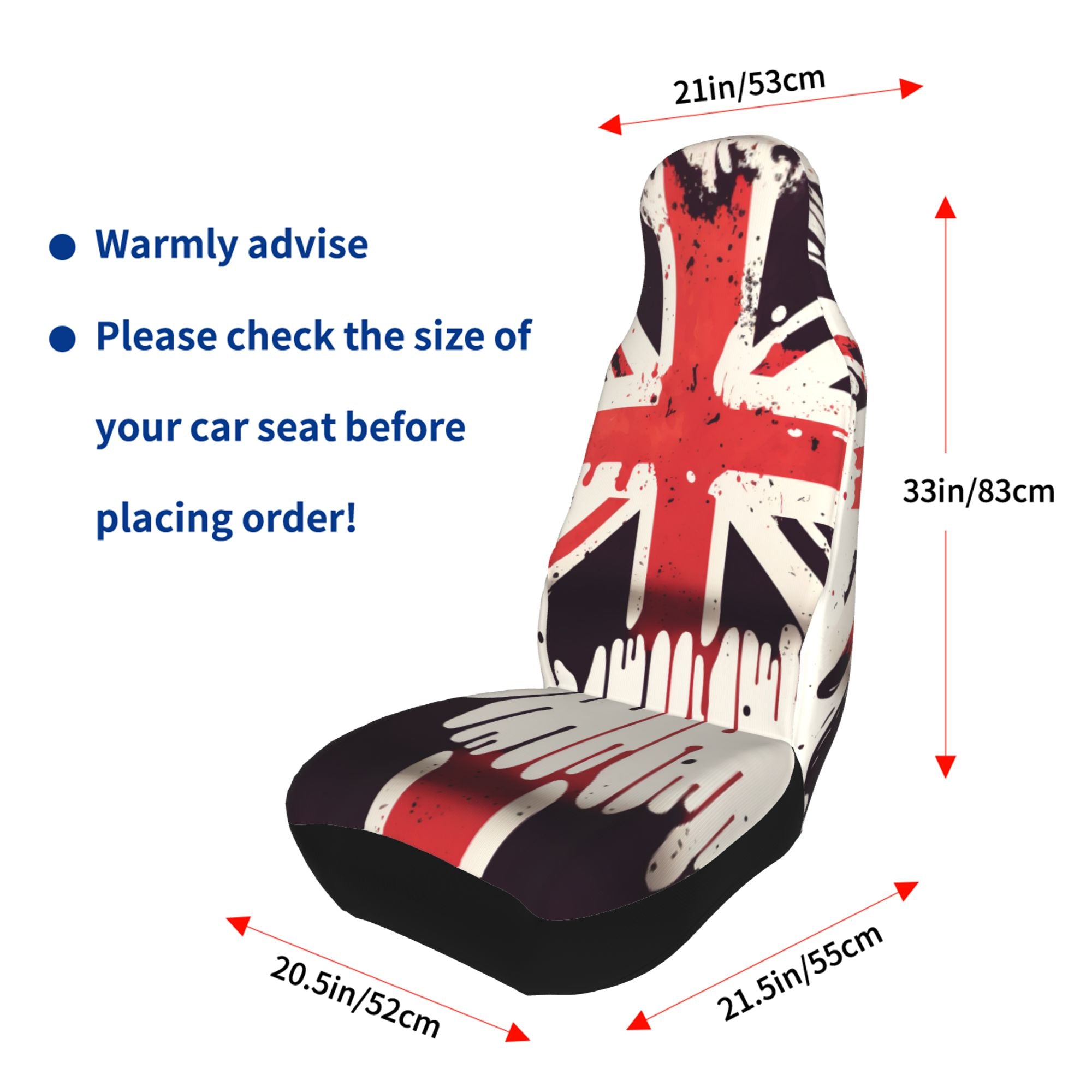 ZICANCN Car Seat Covers Front Seats Only，United Kingdom Flag Automotive Seat Covers Protectors for Cars Trucks Suv 2 Pack