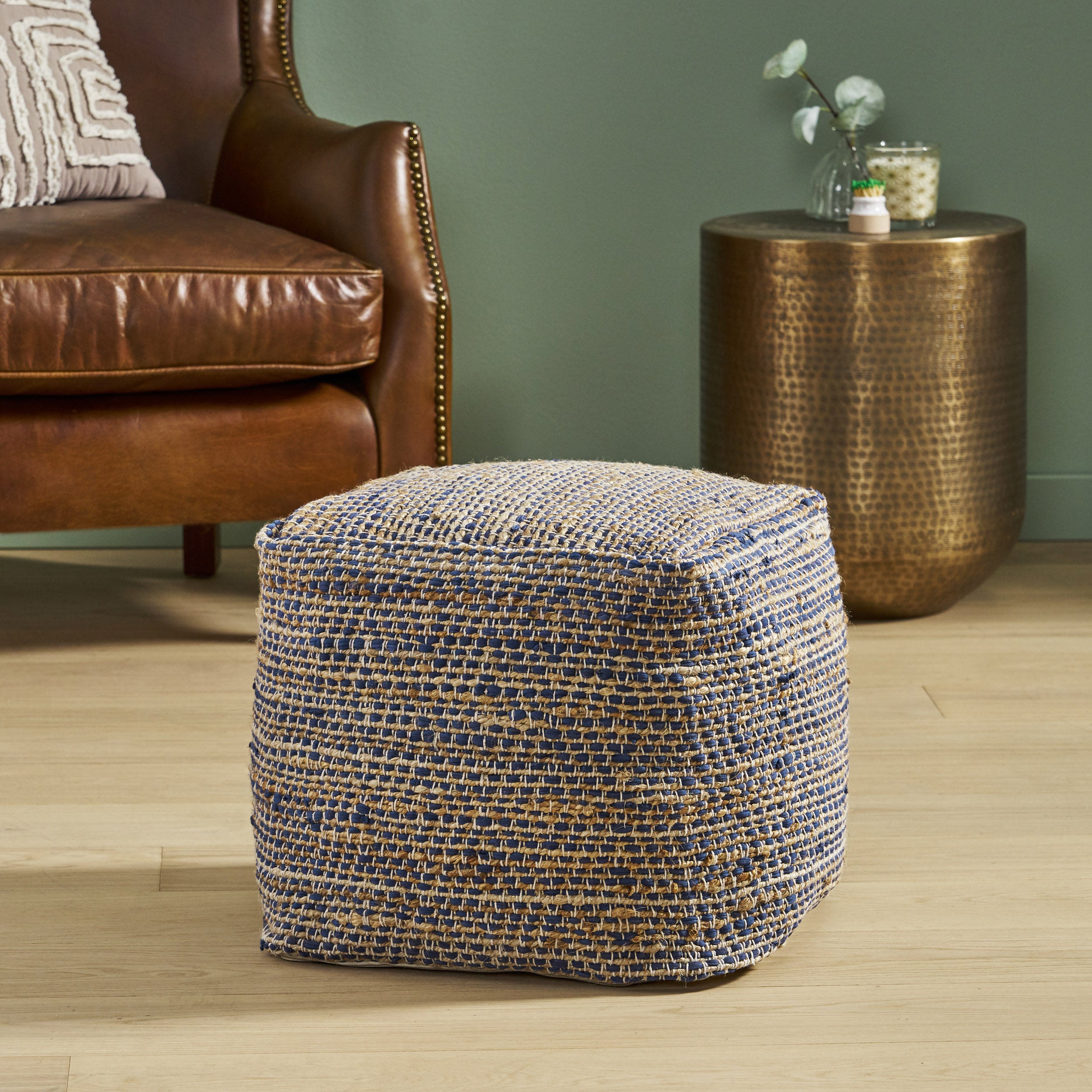 Maja Boho Handcrafted Fabric Pouf