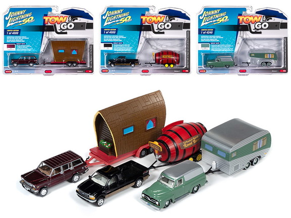 Johnny Lightning Tow   Go Set A of 3 Cars Series 2...