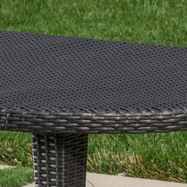 Dominica Outdoor Oval Wicker 69inch Wicker Dining Table by Christopher Knight Home