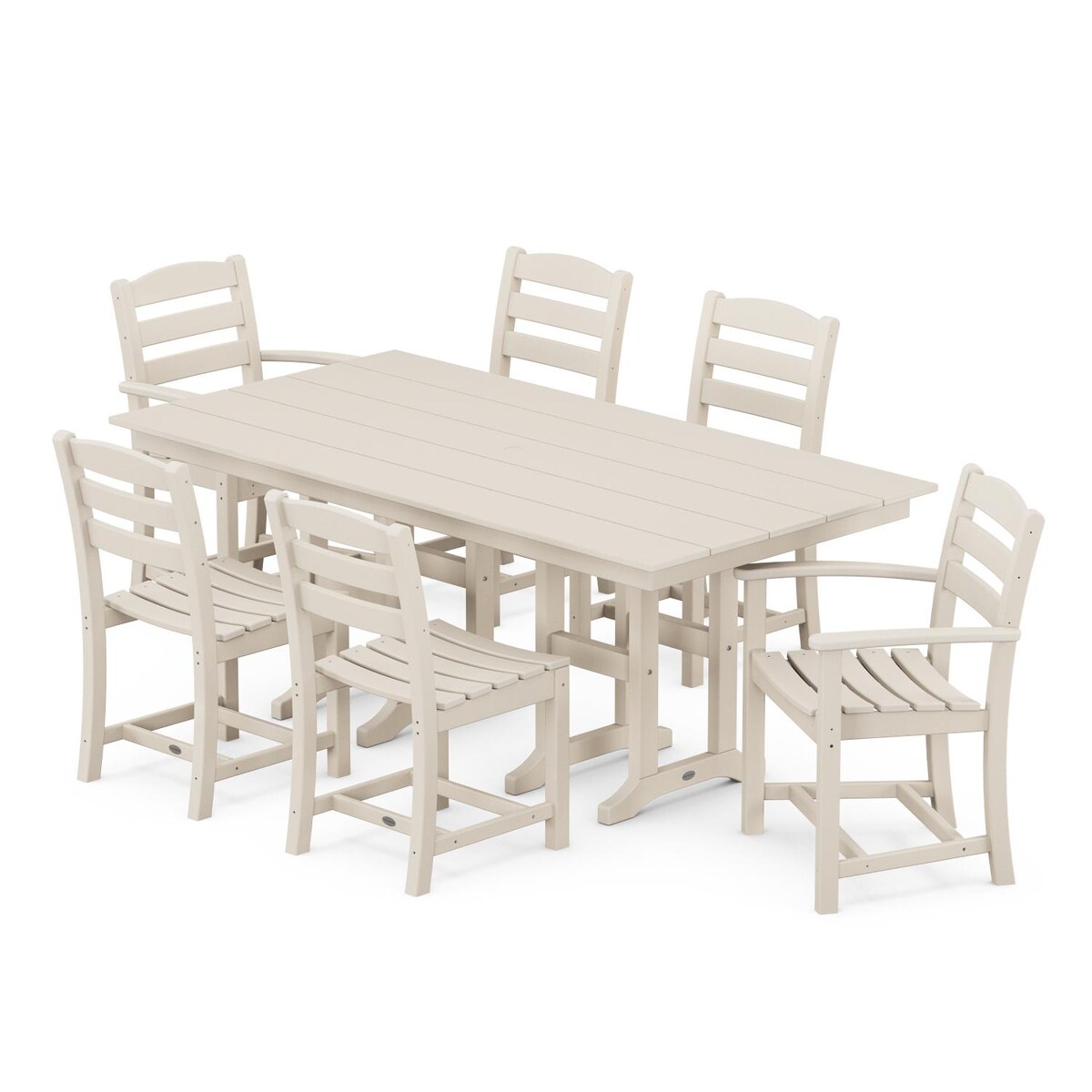 POLYWOOD La Casa Cafe 7 Piece Farmhouse Dining Set