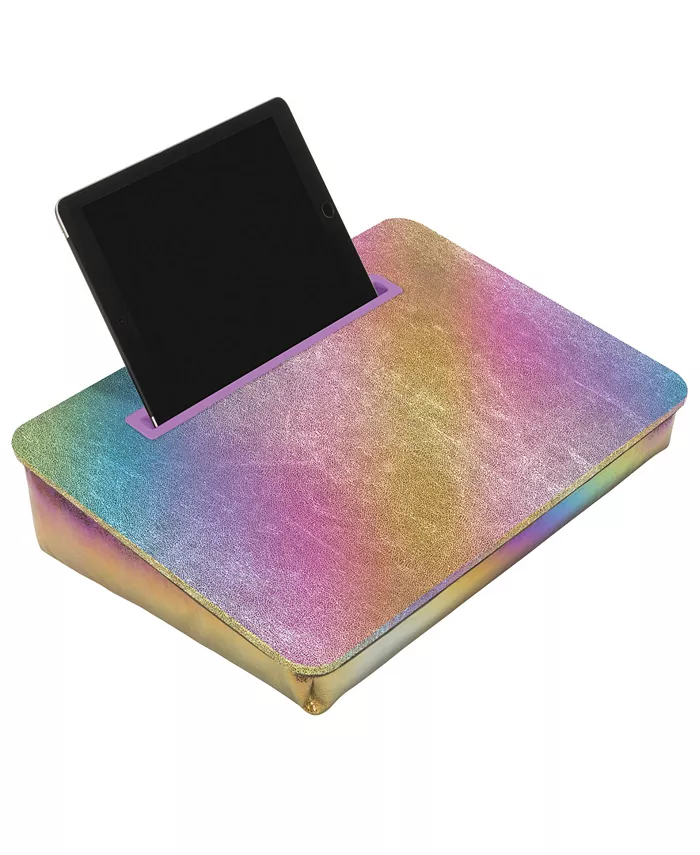 Three Cheers For Girls 3C4G Cosmic Rainbow Lap Desk Make It Real  Tweens Girls  Portable Lap Pillow Desk W  Handle  Versatile Media Slot - 12 x 17  Cozy Plush Cushion  Perfect For Fun Homework