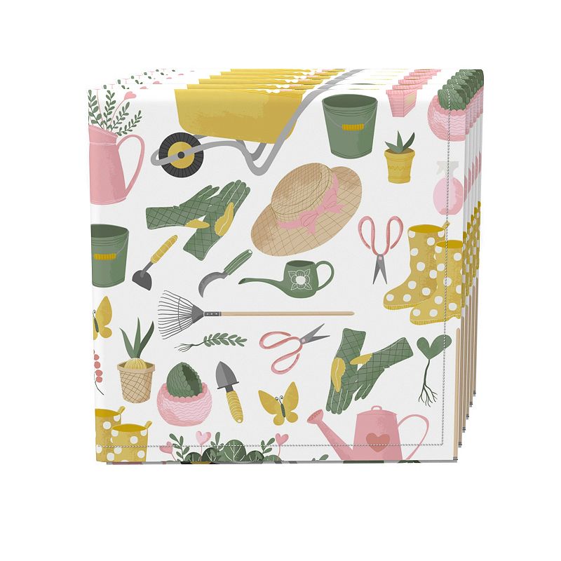 Napkin Set， 100% Polyester， Set of 4， 18x18， In the Garden