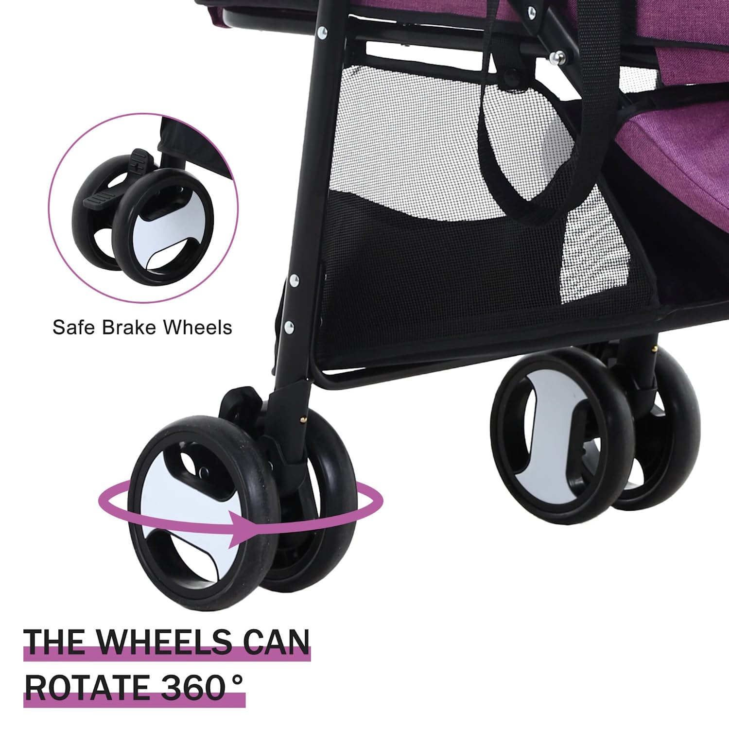 YRLLENSDAN 4 Wheels Pet Strollers for Small Dogs Jogging Stroller， Lightweight Foldable Dog Stroller for Medium Large Dogs 3-in-1 Multifunction Cat Stroller w/Detachable Carrier and Storage Basket