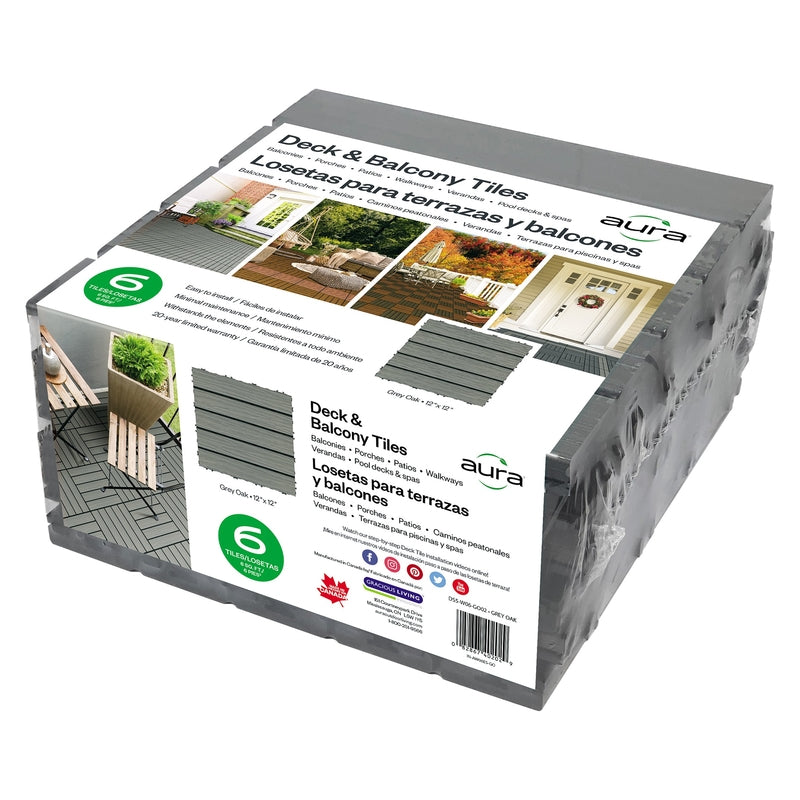 DECK TILE GRAYOAK 6PK