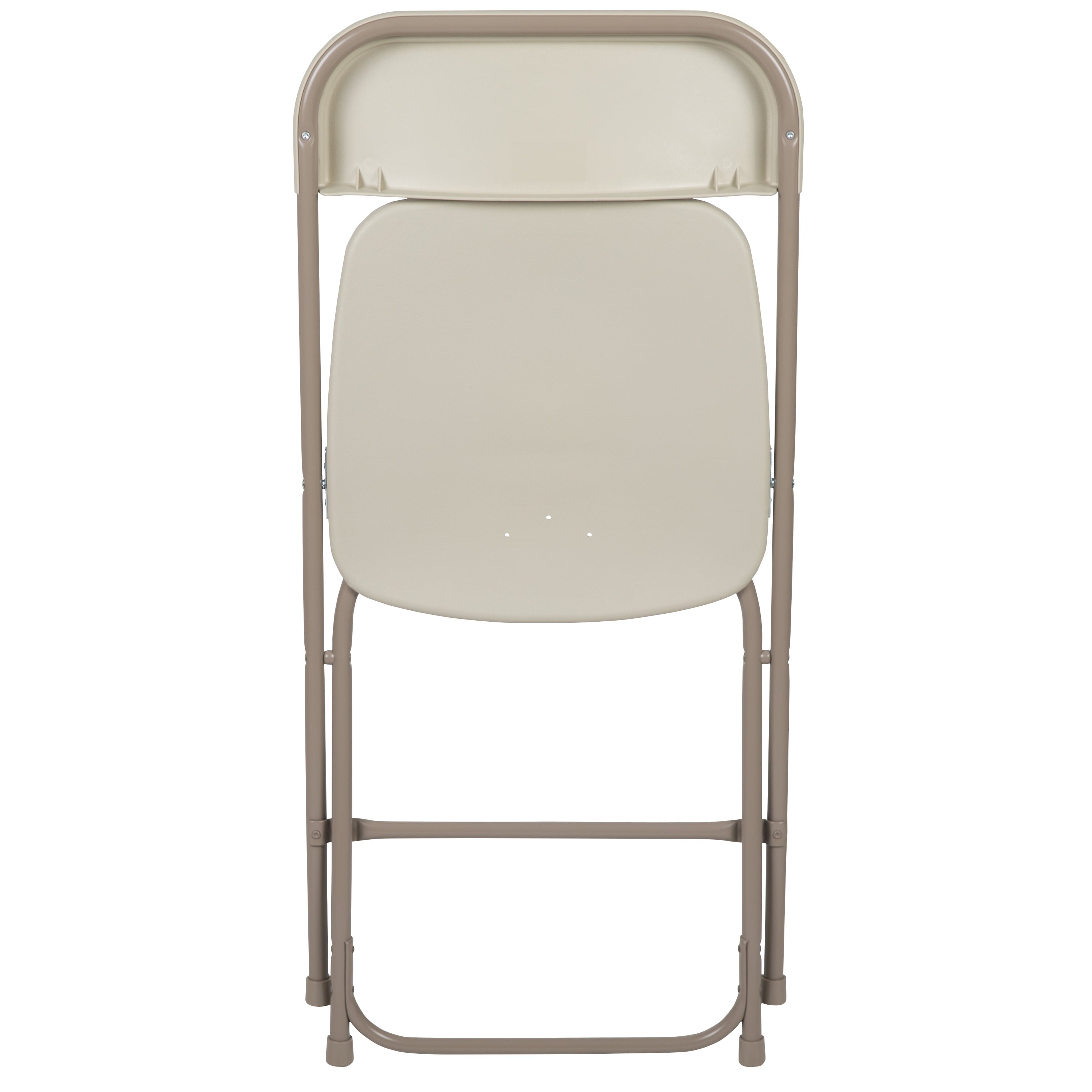 BizChair Folding Chair - Beige Plastic - 2 Pack 650LB Weight Capacity