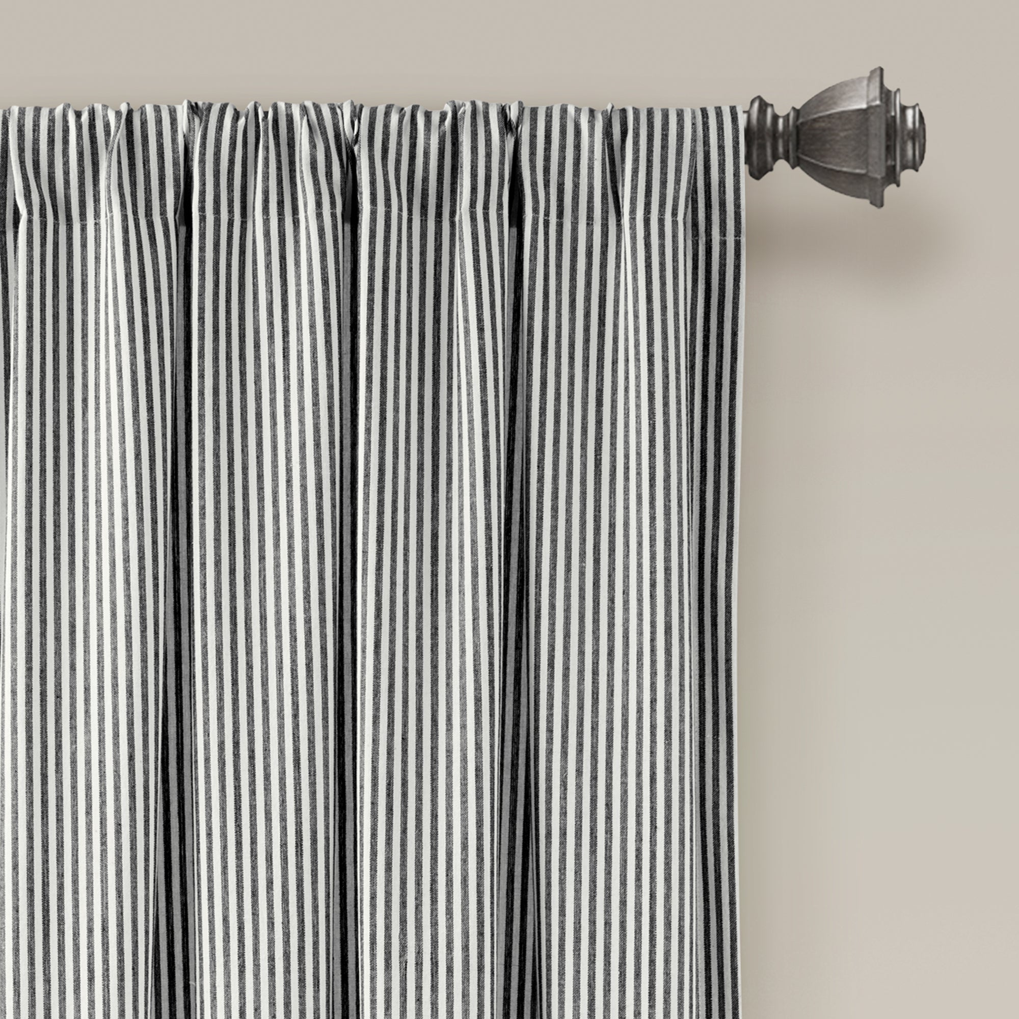 Vintage Stripe Yarn Dyed Cotton Window Curtain Panel Set