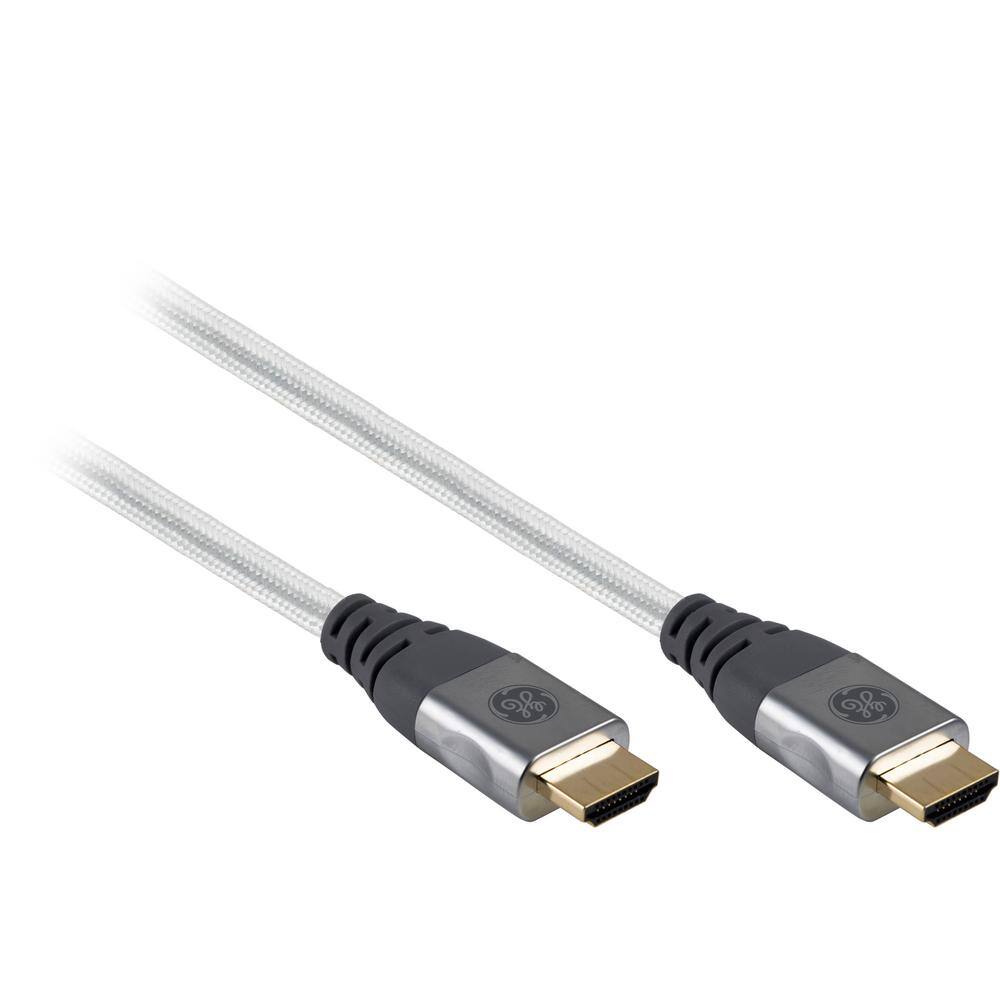 GE 15 ft. 8K HDMI 2.1 Cable with Ethernet and Gold Plated Connectors in Grey 66832