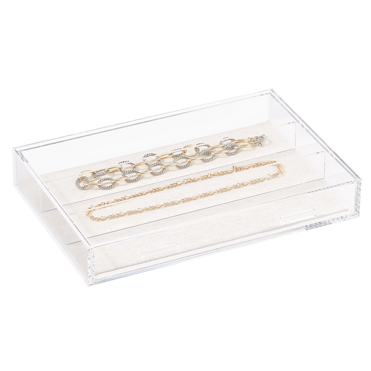 Modular Acrylic Linen Jewelry Drawer System