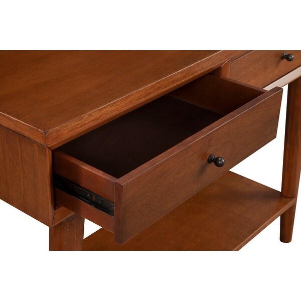 Alpine Furniture Flynn Mid Century Modern Console Table with 2 Drawers