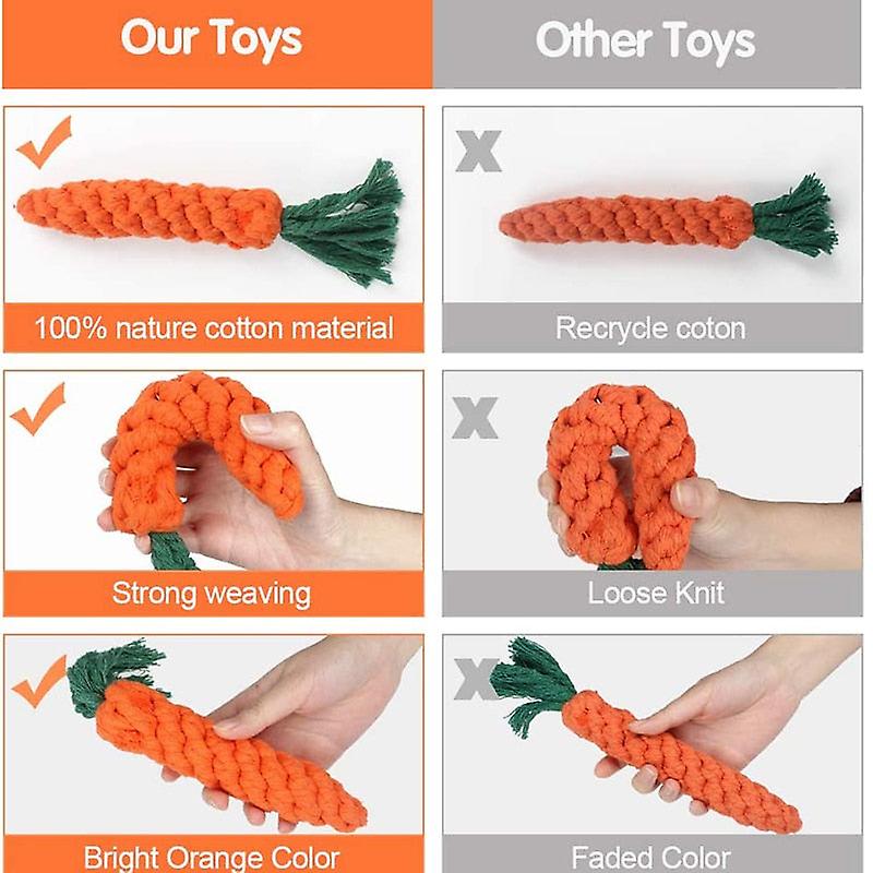 Cotton carrot shaped dog rope toy