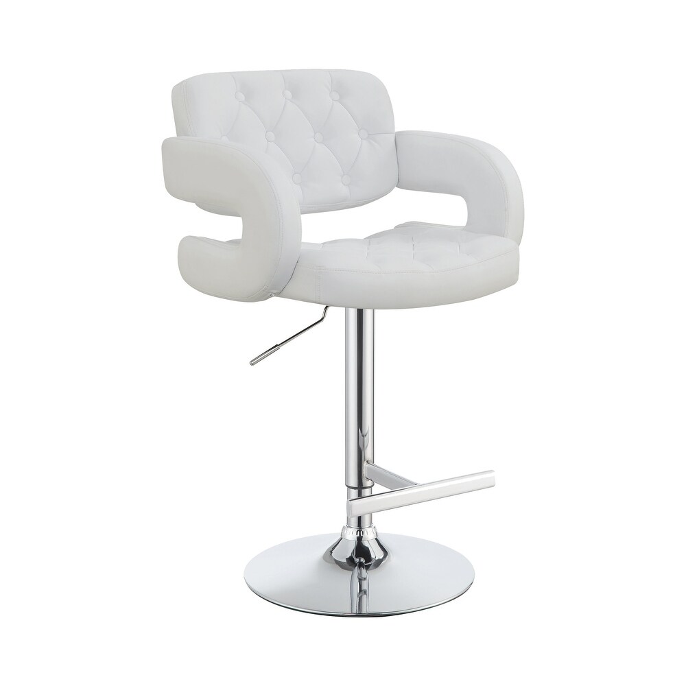 Modern Style Adjustable Height Bar Stool  White