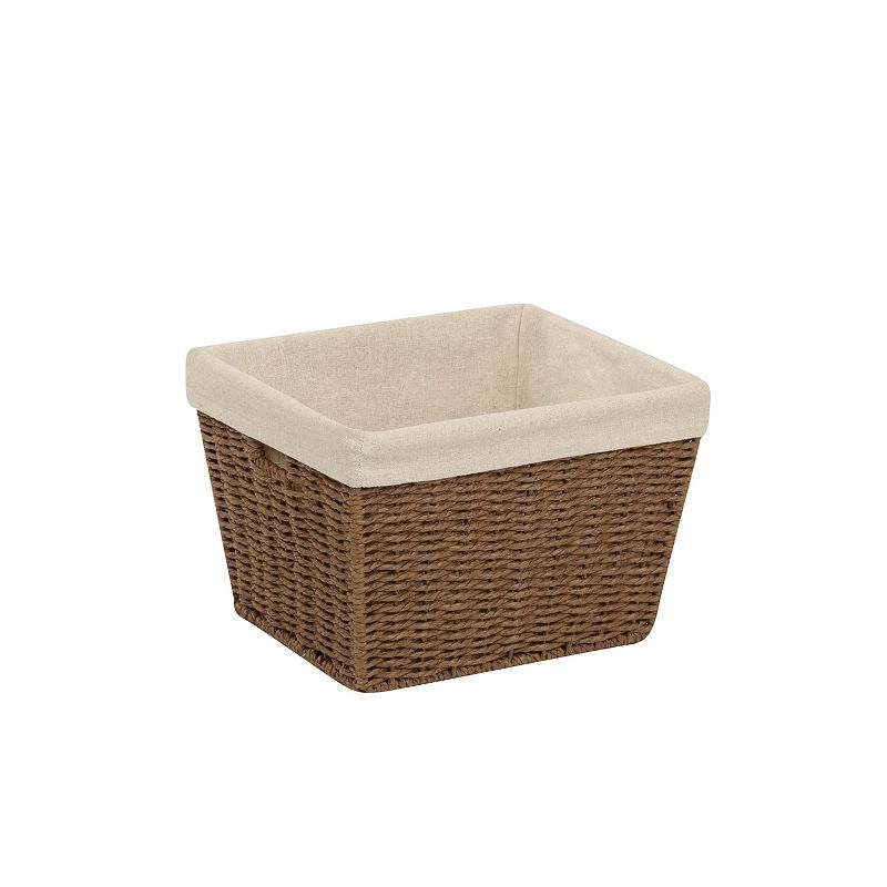 Honey-Can-Do Small Parchment Cord Lined Basket