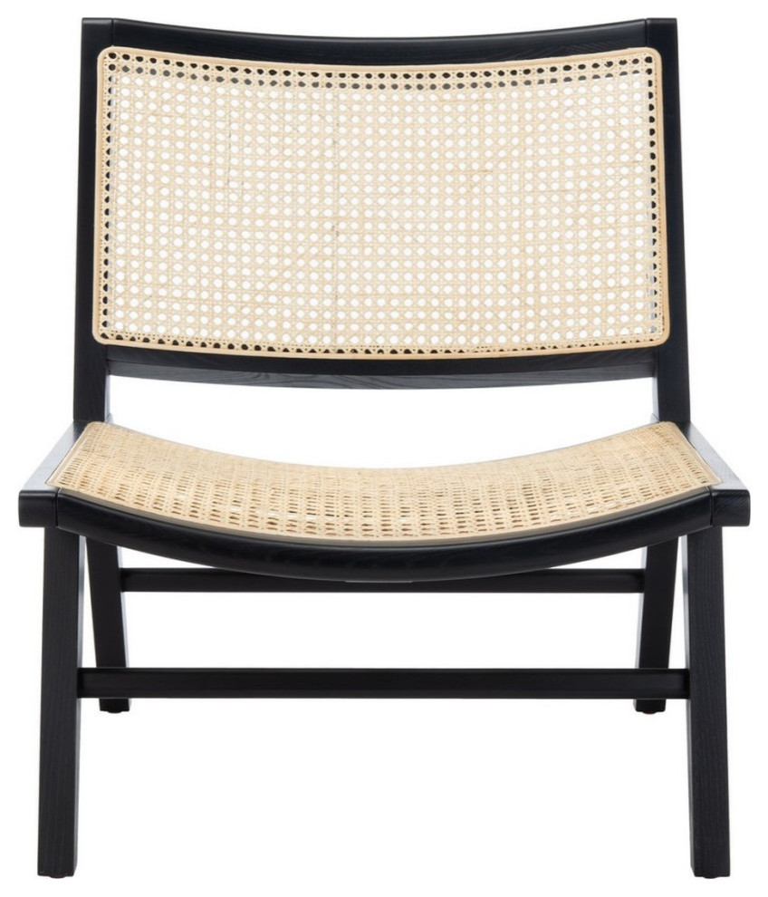 Talbot Rattan Accent Chair  Black/Natural   Tropical   Armchairs And Accent Chairs   by Rustic Home Furniture Deco  Houzz