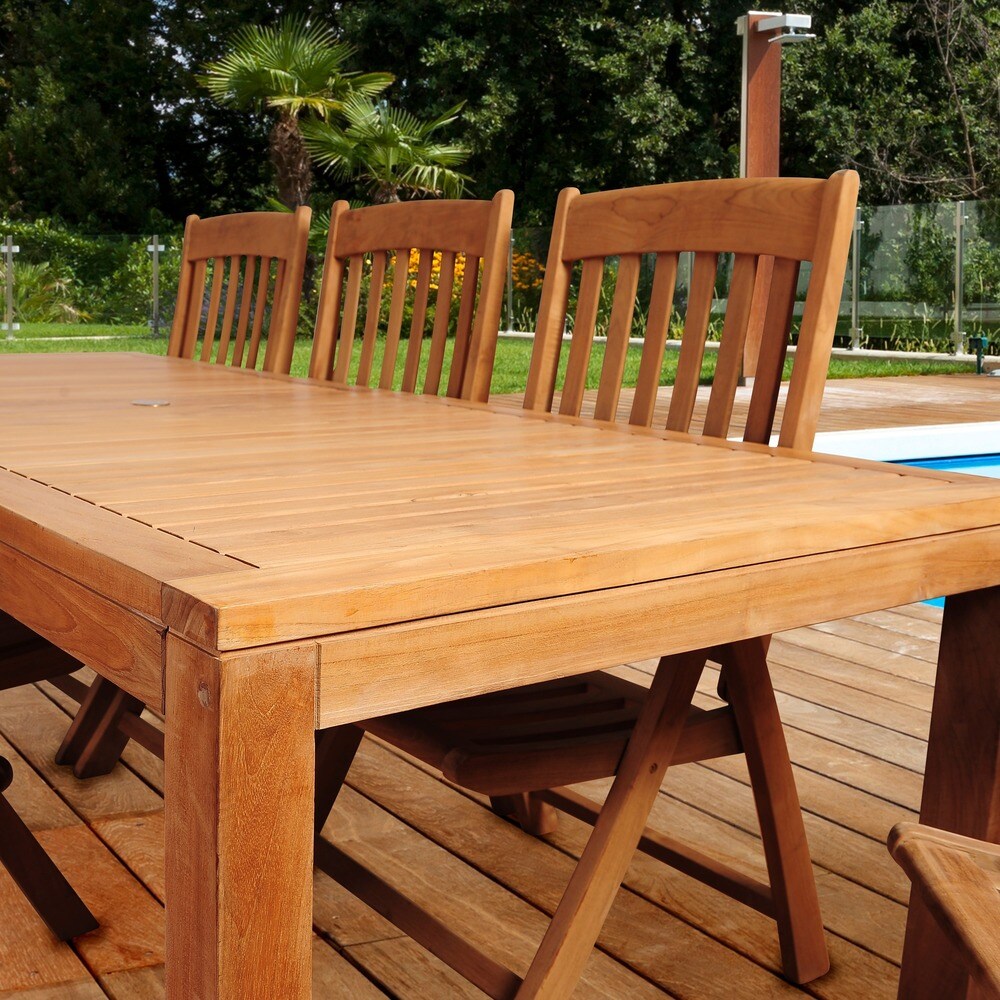 Amazonia Teak Juliette 9 piece Teak Outdoor Dining Set   9 Piece