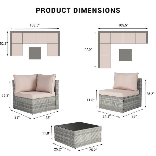 Modular PE Rattan Sofa Set