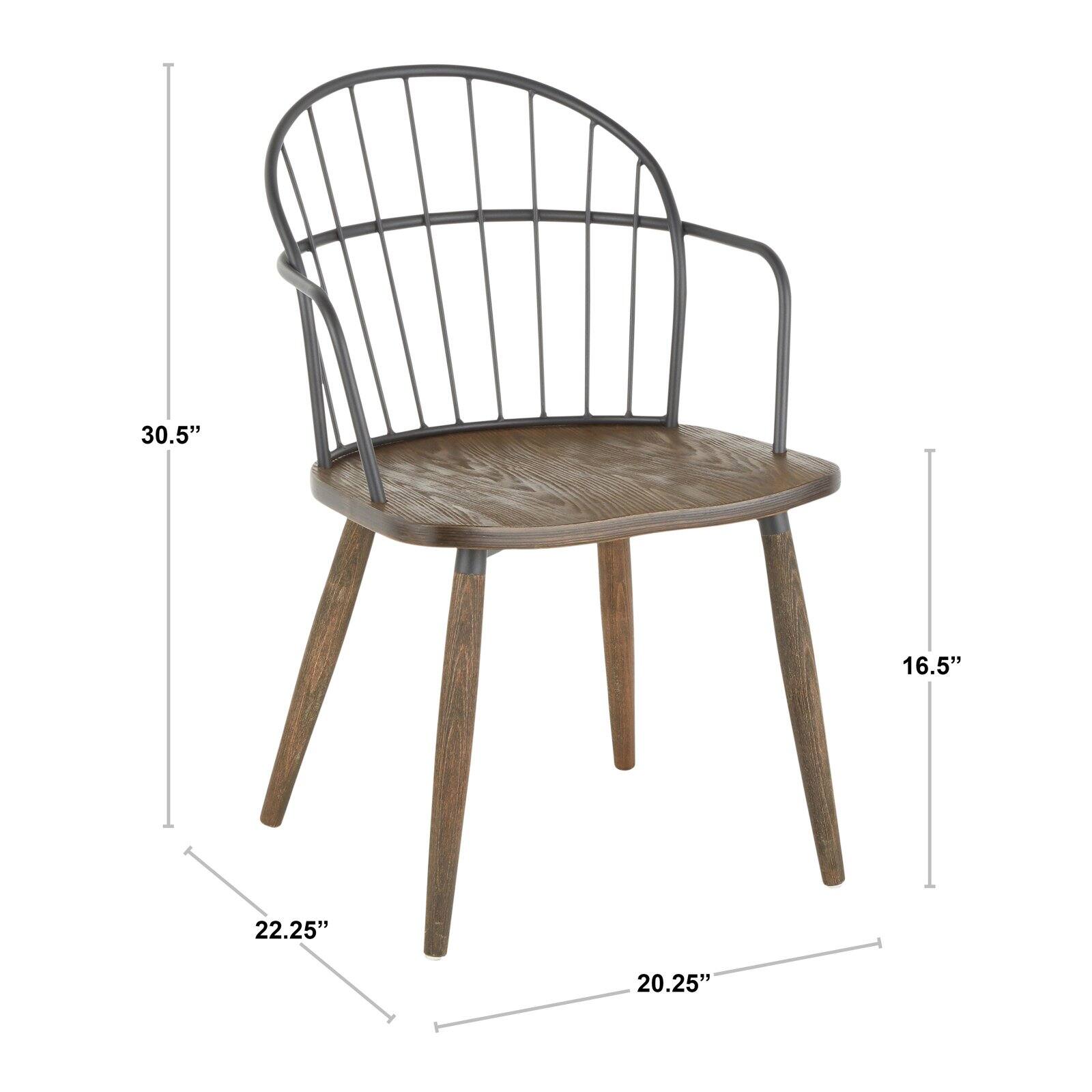 LumiSource Riley Industrial Dining Arm Chair