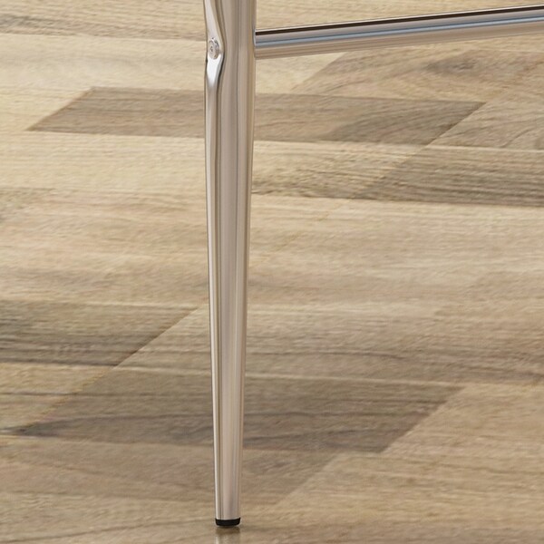 Bandini Modern Upholstered Counter Stools with Chrome Legs (Set of 2) by Christopher Knight Home