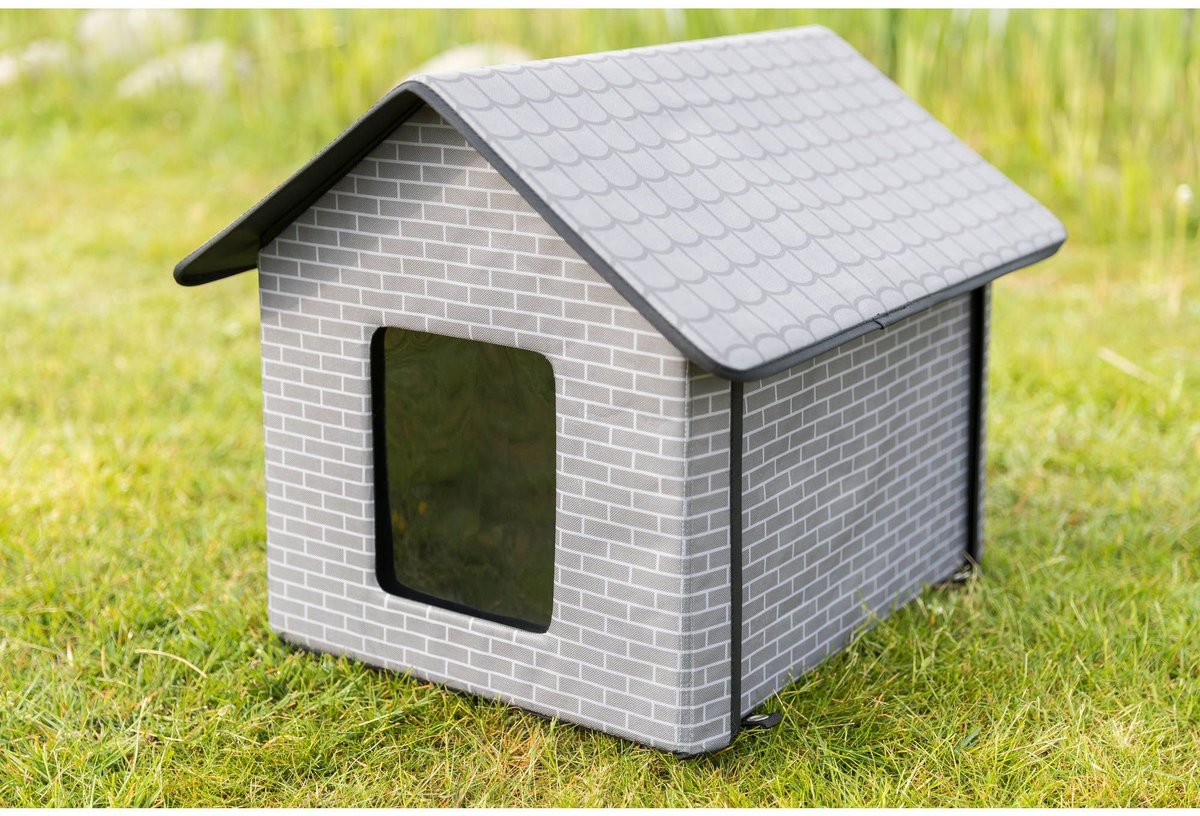 TRIXIE Insulated Outdoor Cat and Dog House， Gray