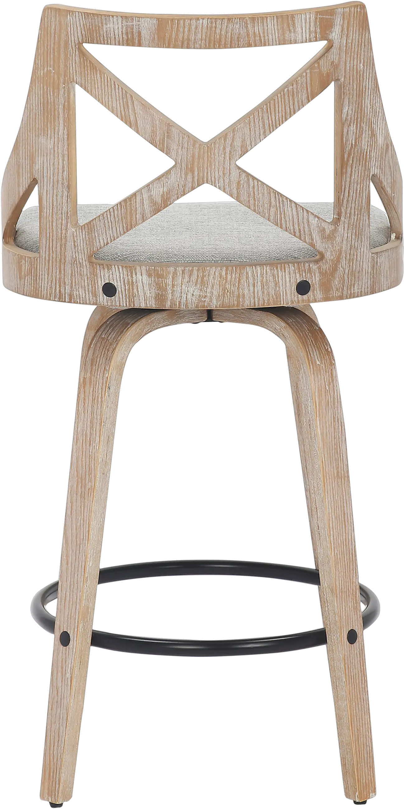 Charlotte Gray and White-Washed Wood Counter Stool， Set of 2