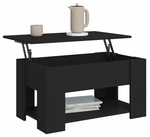 vidaXL Coffee Table Lift Top Accent Sofa End Table Concrete Gray Engineered Wood   Transitional   Coffee Tables   by vidaXL LLC  Houzz